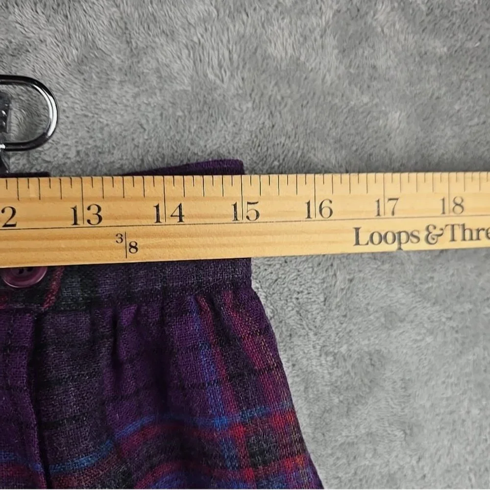 Vintage Pendleton Skirt Womens Sz 14 Purple Plaid Tartan Wool Knee Made USA - Picture 3 of 4